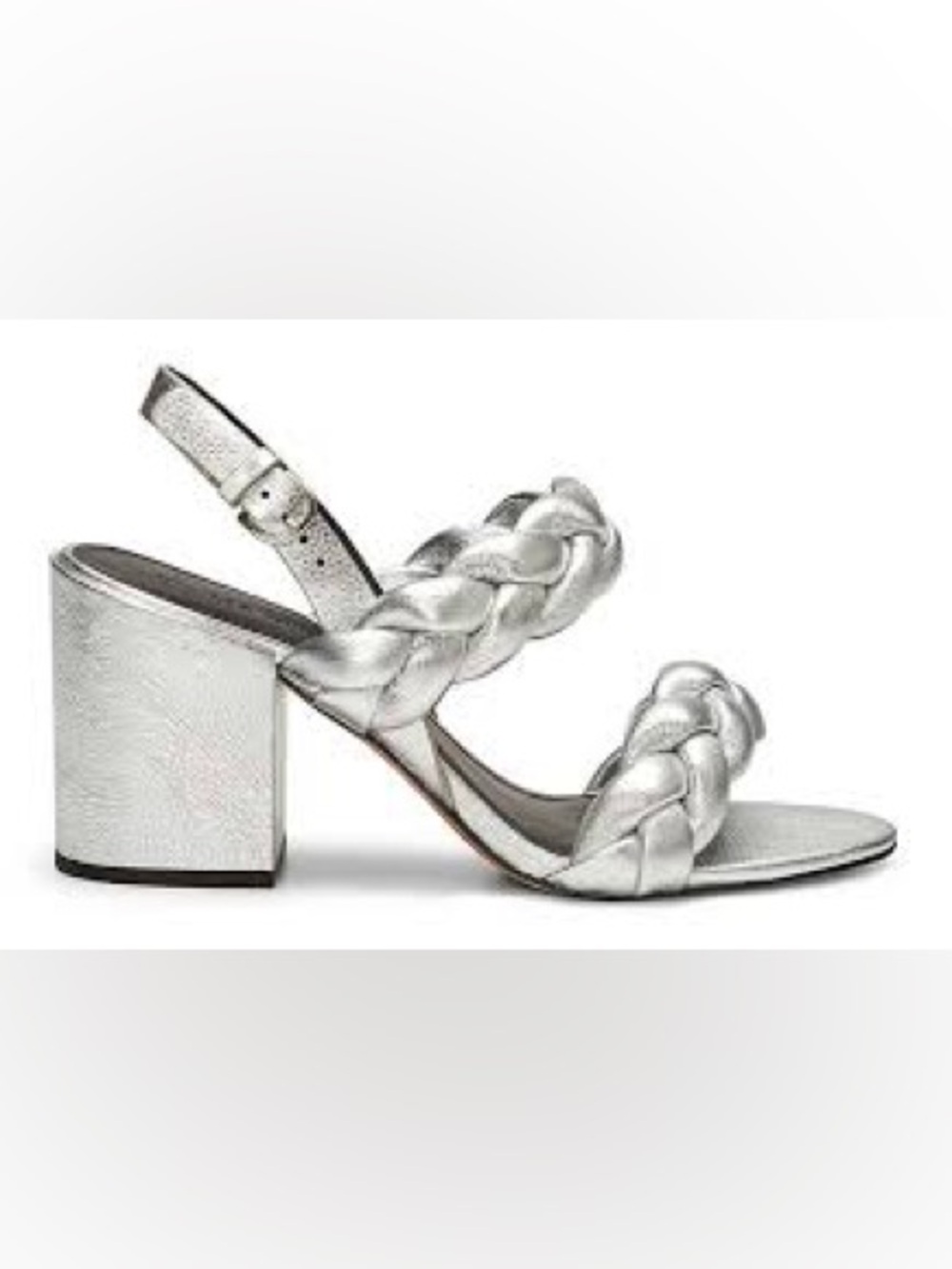 NWOT Rebecca Minkoff Candance Silver Braided Leather Slingback Sandals 9.5